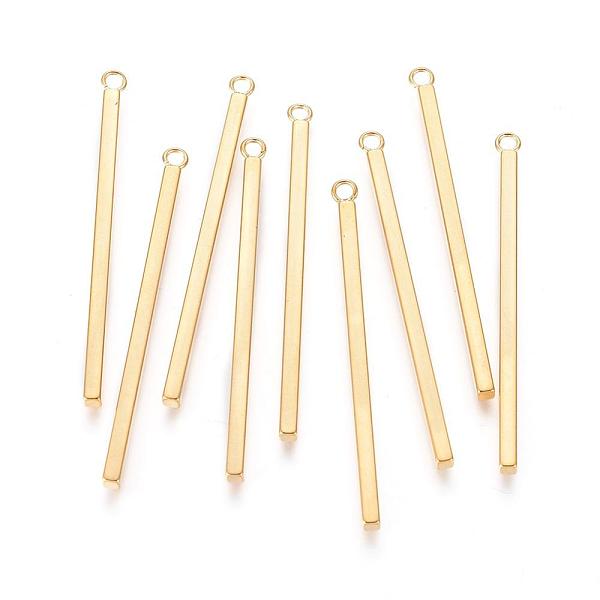 PandaHall 304 Stainless Steel Pendants, Bar, Golden, 43x2x2mm, Hole: 1.8mm 304 Stainless Steel Others
PandaHall 304 Stainless Steel Pendants, Bar, Golden, 43x2x2mm, Hole: 1.8mm 304 Stainless Steel Others