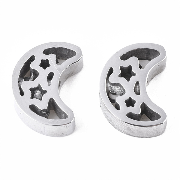 PandaHall 304 Stainless Steel Beads, Moon with Star, Stainless Steel Color, 10x7x3mm, Hole: 2mm 304 Stainless Steel Moon
PandaHall 304 Stainless Steel Beads, Moon with Star, Stainless Steel Color, 10x7x3mm, Hole: 2mm 304 Stainless Steel Moon