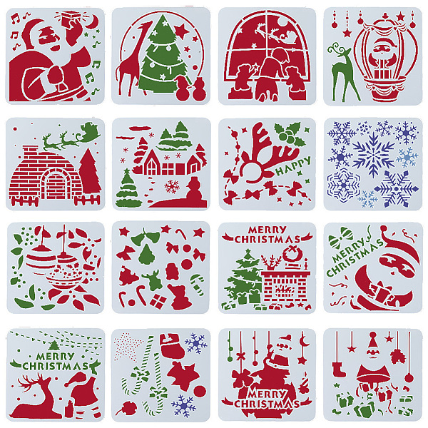 PandaHall 16Pcs 16 Styles Christmas PET Plastic Hollow Out Drawing Painting Stencils Templates, Square with Christmas Theme Pattern, Mixed..., White
PandaHall 16Pcs 16 Styles Christmas PET Plastic Hollow Out Drawing Painting Stencils Templates, Square with Christmas Theme Pattern, Mixed..., White