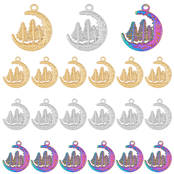 PandaHall DICOSMETIC 24Pcs 3 Colors 304 Stainless Steel Pendants, Moon with Tree, Mixed Color, 23.5x20x2mm, Hole: 2mm, 8pcs/color 304...
PandaHall DICOSMETIC 24Pcs 3 Colors 304 Stainless Steel Pendants, Moon with Tree, Mixed Color, 23.5x20x2mm, Hole: 2mm, 8pcs/color 304...