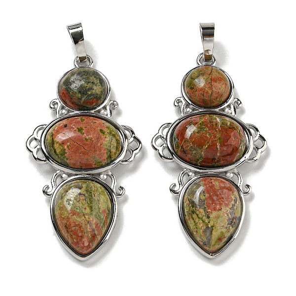 PandaHall Natural Unakite Pendants, Rack Plating Brass Flower Charms, Cadmium Free & Lead Free, Platinum, 47x24x6.5mm, Hole: 7.5x5mm Unakite...
PandaHall Natural Unakite Pendants, Rack Plating Brass Flower Charms, Cadmium Free & Lead Free, Platinum, 47x24x6.5mm, Hole: 7.5x5mm Unakite...