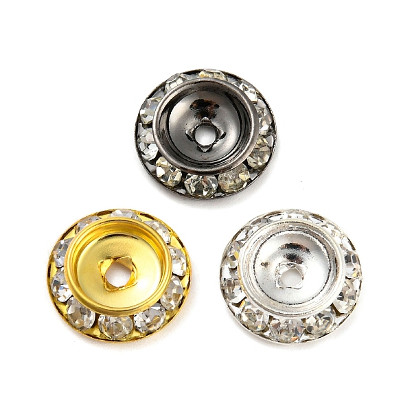 PandaHall Brass Crystal Rhinestone Beads, Flat Round, Mixed Color, 13x3~3.5mm, Hole: 1.6~2mm Brass+Rhinestone Flat Round Clear
PandaHall Brass Crystal Rhinestone Beads, Flat Round, Mixed Color, 13x3~3.5mm, Hole: 1.6~2mm Brass+Rhinestone Flat Round Clear
