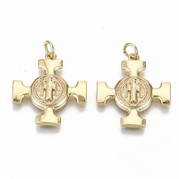 PandaHall Brass Pendants, with Jump Rings, Nickel Free, Cross with Saint , Real 16K Gold Plated, 22.5x20x2.5mm, Jump Ring: 5x0.8mm, 3.4mm...
PandaHall Brass Pendants, with Jump Rings, Nickel Free, Cross with Saint , Real 16K Gold Plated, 22.5x20x2.5mm, Jump Ring: 5x0.8mm, 3.4mm...