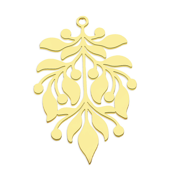 PandaHall 201 Stainless Steel Pendants, Laser Cut, Leaf, Vacuum Plating, Golden, 36x24.5x1mm, Hole: 1.6mm 201 Stainless Steel Leaf
PandaHall 201 Stainless Steel Pendants, Laser Cut, Leaf, Vacuum Plating, Golden, 36x24.5x1mm, Hole: 1.6mm 201 Stainless Steel Leaf
