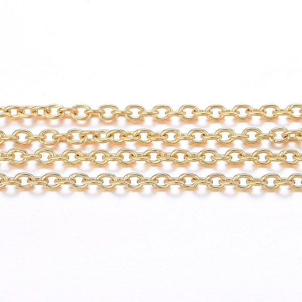 PandaHall 304 Stainless Steel Cable Chains, Soldered, with Spool, Oval, Golden, about 328.08 Feet(100m)/roll, 2.5x2x0.5mm 304 Stainless...
PandaHall 304 Stainless Steel Cable Chains, Soldered, with Spool, Oval, Golden, about 328.08 Feet(100m)/roll, 2.5x2x0.5mm 304 Stainless...