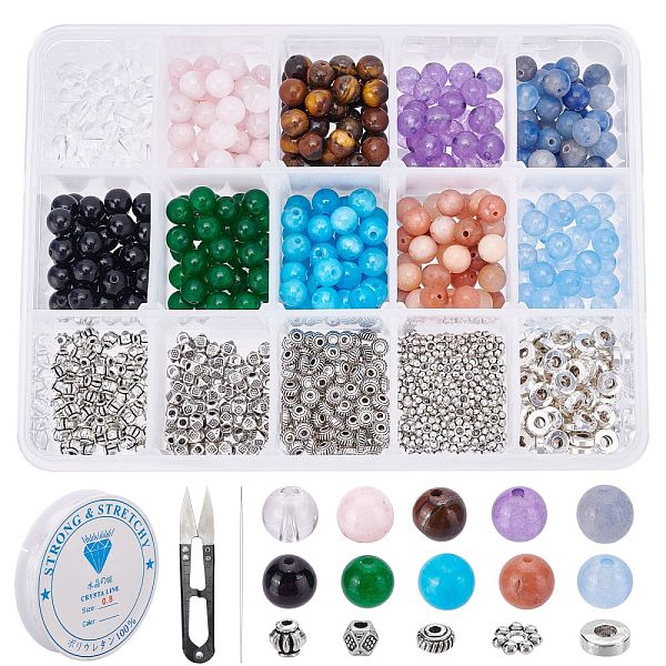 PandaHall SUNNYCLUE 400Pcs 10 Style Natural & Synthetic Gemstone Beads, 500Pcs 5 Style Alloy Spacer Beads, 1Pc Elastic Crystal Thread &...
PandaHall SUNNYCLUE 400Pcs 10 Style Natural & Synthetic Gemstone Beads, 500Pcs 5 Style Alloy Spacer Beads, 1Pc Elastic Crystal Thread &...