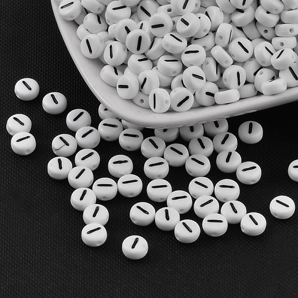PandaHall Acrylic Beads, with Horizontal Hole, Letter, Flat Round, Letter.I, 7x4mm, Hole: 1mm, about 146pcs/20g Acrylic Flat Round White
PandaHall Acrylic Beads, with Horizontal Hole, Letter, Flat Round, Letter.I, 7x4mm, Hole: 1mm, about 146pcs/20g Acrylic Flat Round White