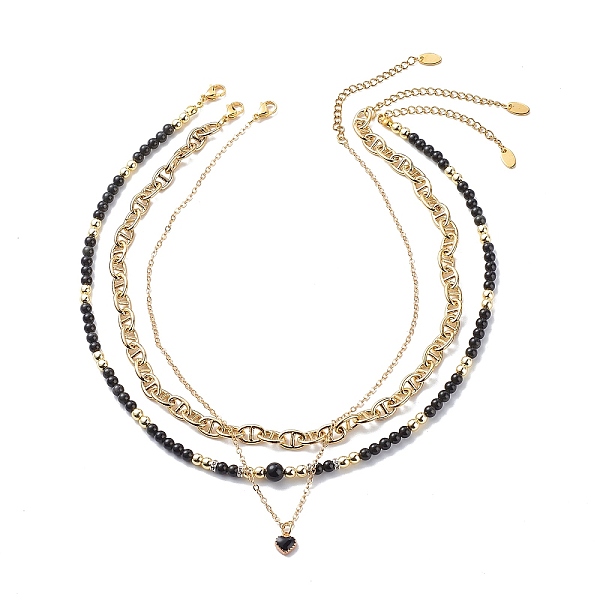 PandaHall 3Pcs 3 Style Natural Obsidian & Synthetic Hematite Beaded Necklaces Set, Alloy Enamel Heart Pendant Necklace, Brass Link Chain...
PandaHall 3Pcs 3 Style Natural Obsidian & Synthetic Hematite Beaded Necklaces Set, Alloy Enamel Heart Pendant Necklace, Brass Link Chain...