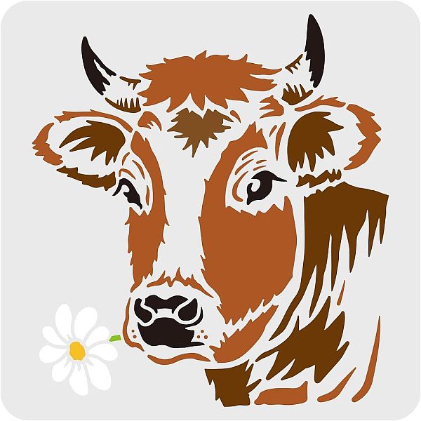 PandaHall FINGERINSPIRE Cow Flower Stencil 30x30cm Reusable Cow Head Stencil with Flower Country Farm Cow Stencil for Painting Cow Stencil..., White
PandaHall FINGERINSPIRE Cow Flower Stencil 30x30cm Reusable Cow Head Stencil with Flower Country Farm Cow Stencil for Painting Cow Stencil..., White