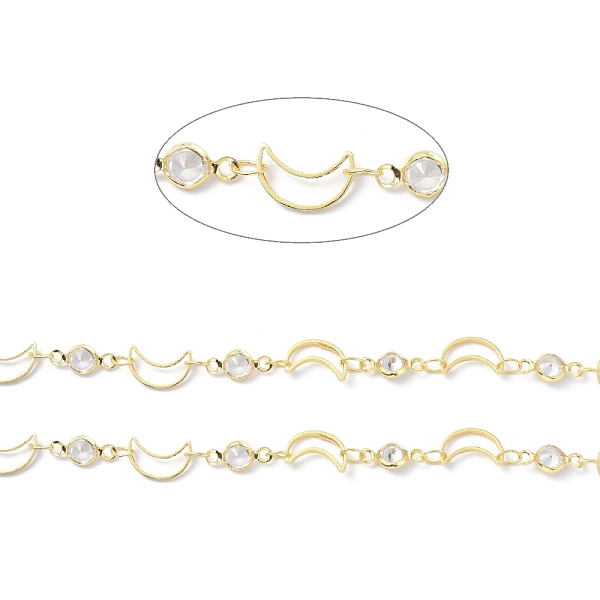 PandaHall Brass & Cubic Zirconia Handmade Beaded Chains, with Spool, Long-Lasting Plated, Moon, Soldered, Golden, 9~10x5~6x0.5~2mm, about..., Clear
PandaHall Brass & Cubic Zirconia Handmade Beaded Chains, with Spool, Long-Lasting Plated, Moon, Soldered, Golden, 9~10x5~6x0.5~2mm, about..., Clear