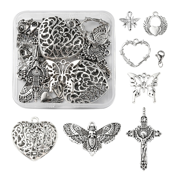 PandaHall 14Pcs 7 Style Tibetan Style Alloy Pendants, with 14Pcs 304 Stainless Steel Lobster Claw Clasps, Mixed Shape, Antique Silver...
PandaHall 14Pcs 7 Style Tibetan Style Alloy Pendants, with 14Pcs 304 Stainless Steel Lobster Claw Clasps, Mixed Shape, Antique Silver...