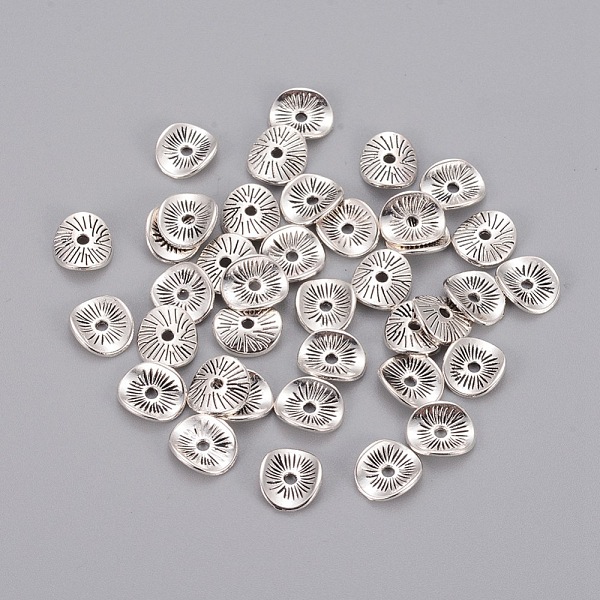 PandaHall Tibetan Style Wavy Spacer Beads, Cadmium Free & Nickel Free & Lead Free, Arched Disc, Antique Silver, 9x1mm, Hole: 1mm Alloy Disc
PandaHall Tibetan Style Wavy Spacer Beads, Cadmium Free & Nickel Free & Lead Free, Arched Disc, Antique Silver, 9x1mm, Hole: 1mm Alloy Disc
