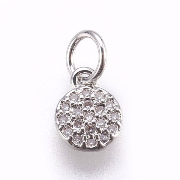 PandaHall Brass Micro Pave Cubic Zirconia Charms, Lead Free & Cadmium Free, Flat Round, Platinum, 8x6x1.5mm, Hole: 3mm Brass+Cubic Zirconia..., Clear
PandaHall Brass Micro Pave Cubic Zirconia Charms, Lead Free & Cadmium Free, Flat Round, Platinum, 8x6x1.5mm, Hole: 3mm Brass+Cubic Zirconia..., Clear
