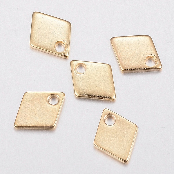 PandaHall 304 Stainless Steel Charms, Rhombus, Golden, 9x7x1mm, Hole: 1.2mm 304 Stainless Steel Rhombus
PandaHall 304 Stainless Steel Charms, Rhombus, Golden, 9x7x1mm, Hole: 1.2mm 304 Stainless Steel Rhombus