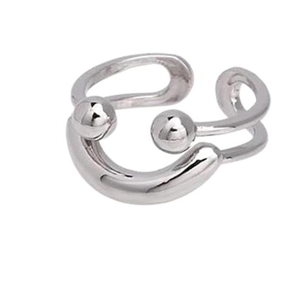 PandaHall Rhodium Plated 925 Sterling Silver Ring Smiling Face Open Cuff Ring, Platinum, Inner Diameter: 16mm Sterling Silver
PandaHall Rhodium Plated 925 Sterling Silver Ring Smiling Face Open Cuff Ring, Platinum, Inner Diameter: 16mm Sterling Silver