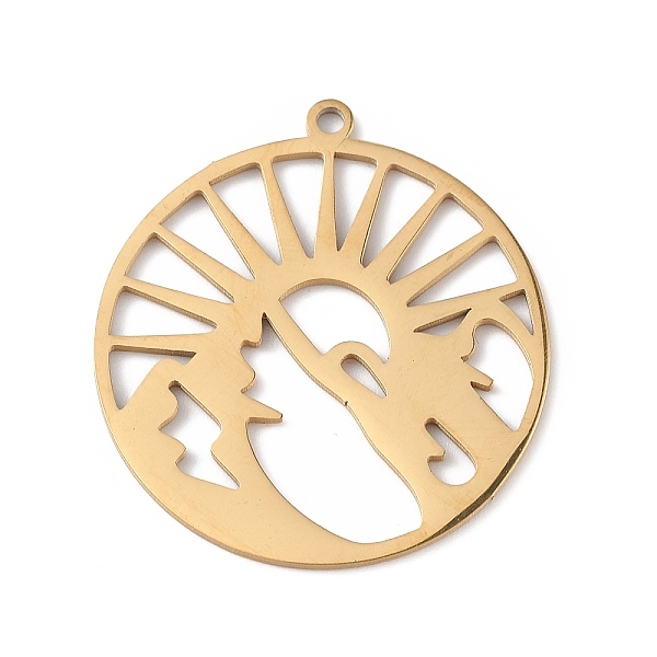 PandaHall 304 Stainless Steel Pendants, Flat Round with Sun & Mountain Charm, Golden, 27x25x0.9mm, Hole: 1.4mm 304 Stainless Steel Flat...
PandaHall 304 Stainless Steel Pendants, Flat Round with Sun & Mountain Charm, Golden, 27x25x0.9mm, Hole: 1.4mm 304 Stainless Steel Flat...