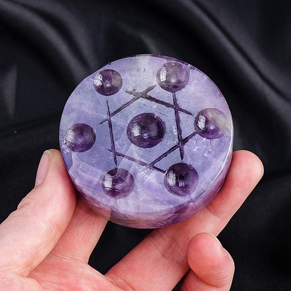 PandaHall Natural Amethyst Seven Star Array Base, for Gazing Divination or Feng Shui, and Fortune Telling Ball, 50~60mm Amethyst Flat Round
PandaHall Natural Amethyst Seven Star Array Base, for Gazing Divination or Feng Shui, and Fortune Telling Ball, 50~60mm Amethyst Flat Round