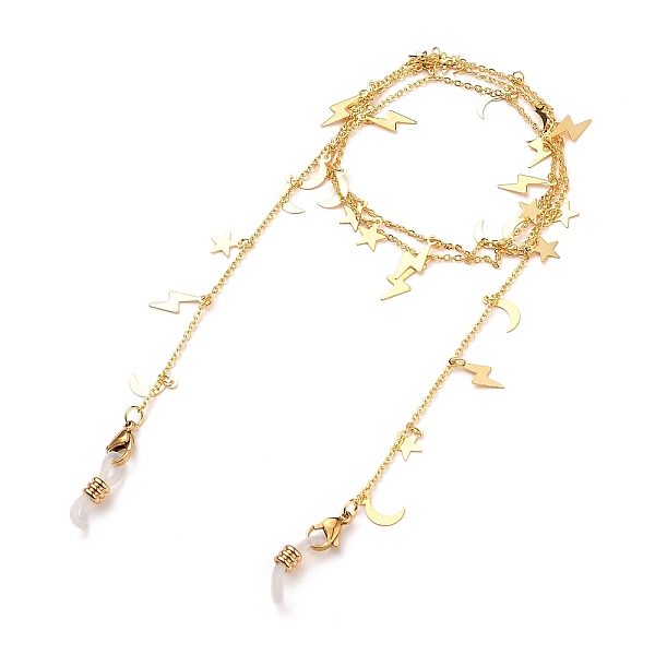 PandaHall Brass Eyeglasses Chains, Neck Strap for Eyeglasses, with Lobster Claw Clasps, Cable Chains and Rubber Loop Ends, Moon & Star &...
PandaHall Brass Eyeglasses Chains, Neck Strap for Eyeglasses, with Lobster Claw Clasps, Cable Chains and Rubber Loop Ends, Moon & Star &...