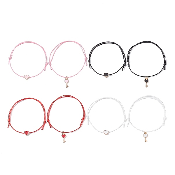 PandaHall 2Pcs 2 Style Heart & Skeleton Key Alloy Enamel Braided Bead Bracelets Set, Adjustable Couple Bracelets, Mixed Color, Inner..., Multicolor
PandaHall 2Pcs 2 Style Heart & Skeleton Key Alloy Enamel Braided Bead Bracelets Set, Adjustable Couple Bracelets, Mixed Color, Inner..., Multicolor
