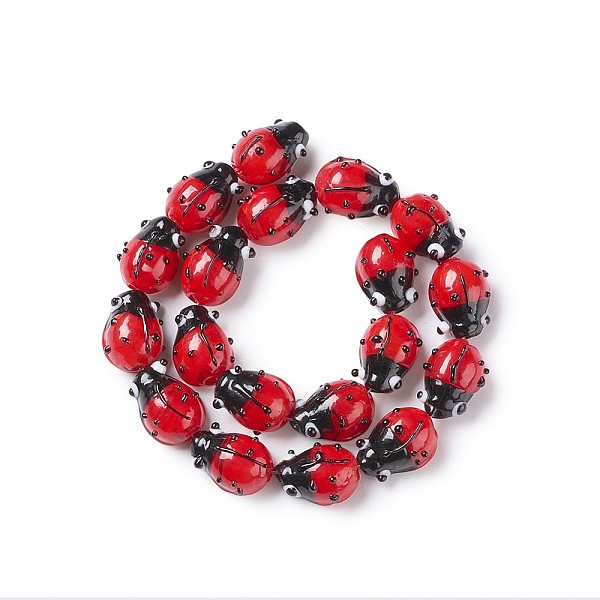 PandaHall Handmade Lampwork Beads Strands, Ladybug, Red, 10.5~14x9~11x5~8mm, Hole: 1~2mm, about 20pcs/Strand, 8.86 inch~9.06 inch(22.5~23cm)...
PandaHall Handmade Lampwork Beads Strands, Ladybug, Red, 10.5~14x9~11x5~8mm, Hole: 1~2mm, about 20pcs/Strand, 8.86 inch~9.06 inch(22.5~23cm)...