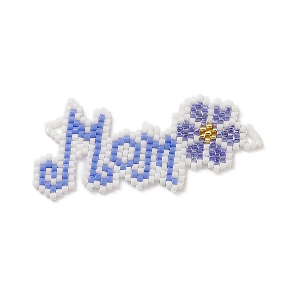PandaHall Handmade Loom Pattern MIYUKI Seed Beads, Word Mom with Flower Links Connector, for Mother's Day, Cornflower Blue, 25x53x2mm, Hole...
PandaHall Handmade Loom Pattern MIYUKI Seed Beads, Word Mom with Flower Links Connector, for Mother's Day, Cornflower Blue, 25x53x2mm, Hole...