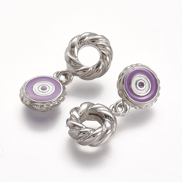 PandaHall 304 Stainless Steel European Dangle Charms, with Enamel, Eye, Stainless Steel Color, Medium Orchid, 25.5mm, Hole: 4.5mm, Pendant..., Purple
PandaHall 304 Stainless Steel European Dangle Charms, with Enamel, Eye, Stainless Steel Color, Medium Orchid, 25.5mm, Hole: 4.5mm, Pendant..., Purple