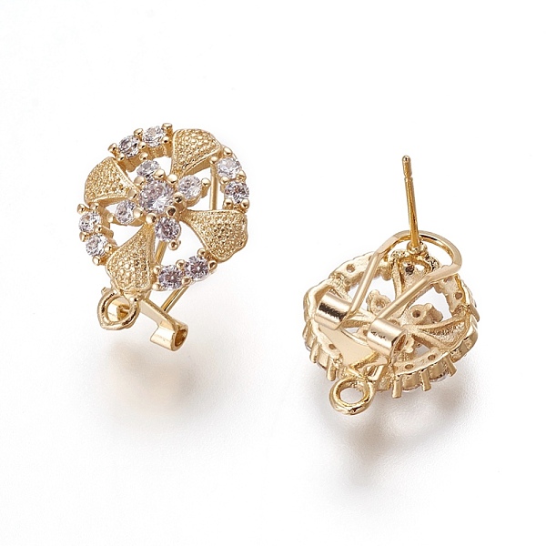 PandaHall Brass Micro Pave Cubic Zirconia Stud Earring Findings, with Loop, Flat Round with Flower, Clear, Golden, 18.5x15x12mm, Hole: 1.8mm...
PandaHall Brass Micro Pave Cubic Zirconia Stud Earring Findings, with Loop, Flat Round with Flower, Clear, Golden, 18.5x15x12mm, Hole: 1.8mm...
