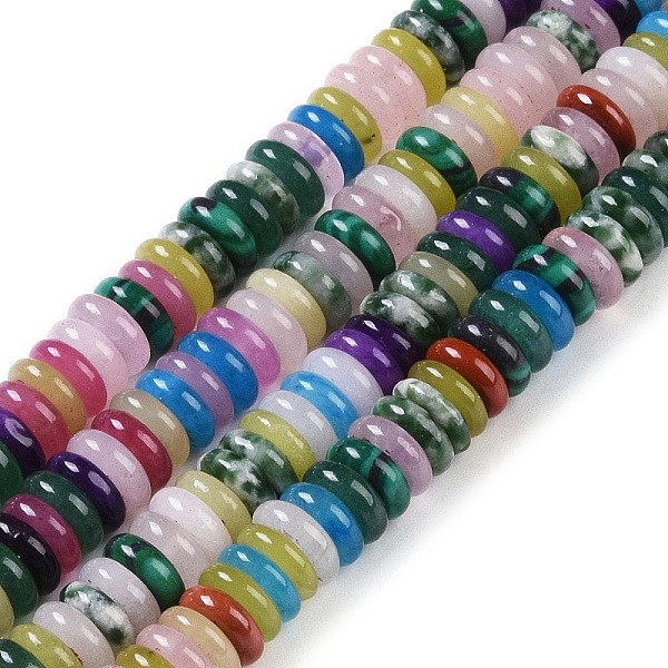 PandaHall Natural & Synthetic Mixed Stone Beads Strands, Rondelle, Mixed Dyed and Undyed, 6~6.5x2~2.5mm, Hole: 1mm, about 181~191pcs/strand...
PandaHall Natural & Synthetic Mixed Stone Beads Strands, Rondelle, Mixed Dyed and Undyed, 6~6.5x2~2.5mm, Hole: 1mm, about 181~191pcs/strand...