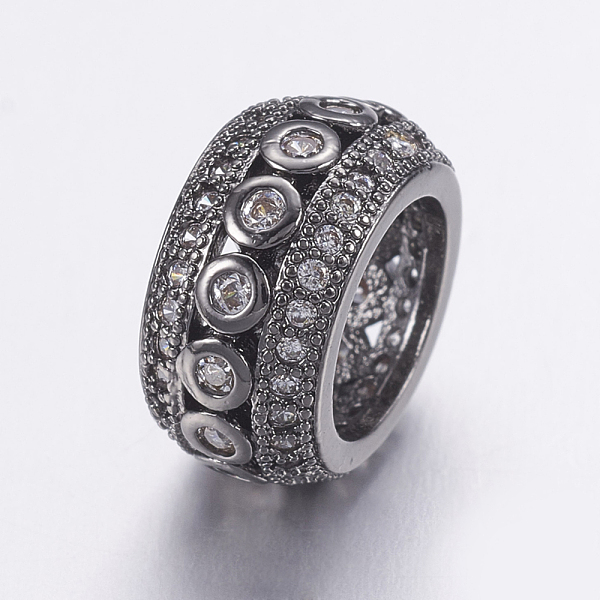 PandaHall Brass Micro Pave Cubic Zirconia Beads, Long-Lasting Plated, Large Hole Beads, Rondelle, Clear, Gunmetal, 11x6mm, Hole: 7.5mm...
PandaHall Brass Micro Pave Cubic Zirconia Beads, Long-Lasting Plated, Large Hole Beads, Rondelle, Clear, Gunmetal, 11x6mm, Hole: 7.5mm...