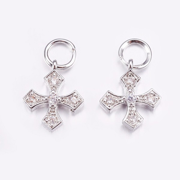 PandaHall Brass Micro Pave Cubic Zirconia Tiny Cross Charms, Platinum, 11x9.5x2mm, Hole: 3mm Brass+Cubic Zirconia Cross Clear
PandaHall Brass Micro Pave Cubic Zirconia Tiny Cross Charms, Platinum, 11x9.5x2mm, Hole: 3mm Brass+Cubic Zirconia Cross Clear