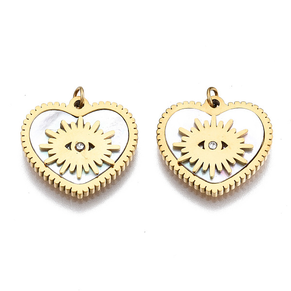 PandaHall 316 Surgical Stainless Steel Rhinestone Charms, with Shell and Jump Rings, Heart with Sun, Real 14K Gold Plated, 14x15x2mm, Jump...
PandaHall 316 Surgical Stainless Steel Rhinestone Charms, with Shell and Jump Rings, Heart with Sun, Real 14K Gold Plated, 14x15x2mm, Jump...