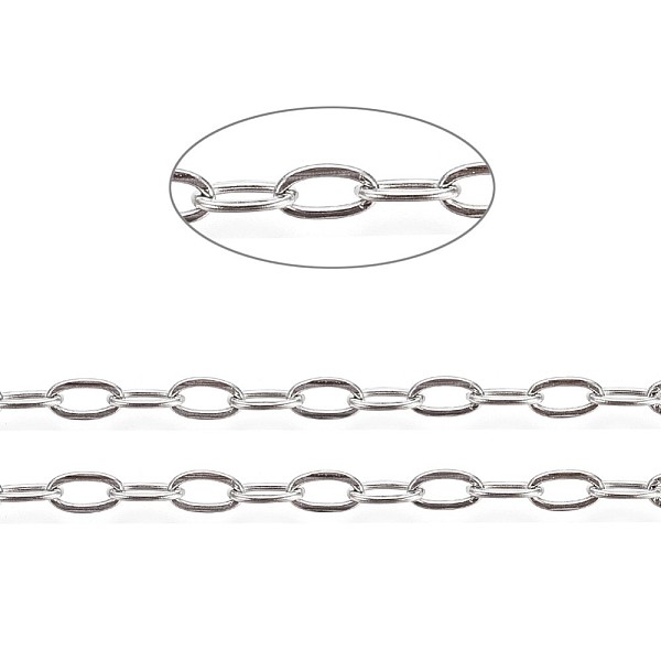 PandaHall 304 Stainless Steel Cable Chains, Soldered, with Card Paper, Flat Oval, Stainless Steel Color, Links: 4x2x0.5mm, about 32.8 Feet...
PandaHall 304 Stainless Steel Cable Chains, Soldered, with Card Paper, Flat Oval, Stainless Steel Color, Links: 4x2x0.5mm, about 32.8 Feet...