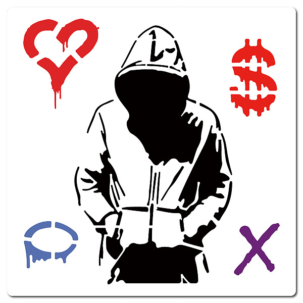 PandaHall GORGECRAFT 12" Banksy Hoodie Man Stencils Reusable Love or Money Drawing Stencil DIY Crafts Template for Painting Wall Furniture...
PandaHall GORGECRAFT 12" Banksy Hoodie Man Stencils Reusable Love or Money Drawing Stencil DIY Crafts Template for Painting Wall Furniture...