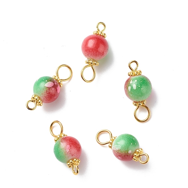 PandaHall Spray Painted Resin Connector Charms, with Iron Loops, Two Tone, Red & Green, Round, Golden, 19.5x8.5mm, Hole: 2~3mm Resin Round...
PandaHall Spray Painted Resin Connector Charms, with Iron Loops, Two Tone, Red & Green, Round, Golden, 19.5x8.5mm, Hole: 2~3mm Resin Round...
