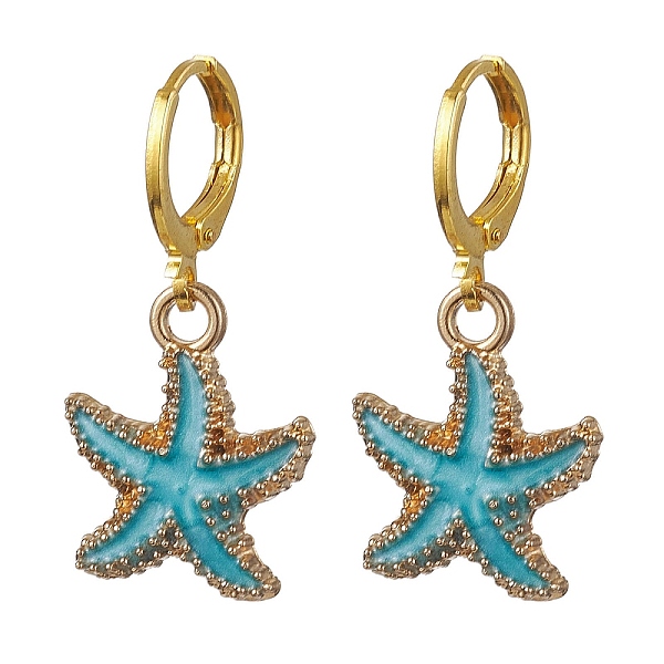 PandaHall Alloy Enamel Hoop Earrings, Starfish, Deep Sky Blue, 31.5x15mm Alloy Starfish
PandaHall Alloy Enamel Hoop Earrings, Starfish, Deep Sky Blue, 31.5x15mm Alloy Starfish