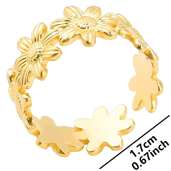 PandaHall Stainless Steel Petal Couple Rings, Flower Open Cuff Rings for Men and Women, Golden Stainless Steel Flower
PandaHall Stainless Steel Petal Couple Rings, Flower Open Cuff Rings for Men and Women, Golden Stainless Steel Flower