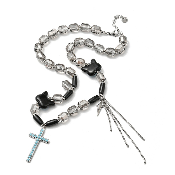 PandaHall Glass Beaded Necklaces, 304 Stainless Steel Cross Pendant Necklaces for Women, Stainless Steel Color, 16.34 inch(41.5cm) Glass...
PandaHall Glass Beaded Necklaces, 304 Stainless Steel Cross Pendant Necklaces for Women, Stainless Steel Color, 16.34 inch(41.5cm) Glass...