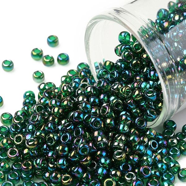PandaHall TOHO Round Seed Beads, Japanese Seed Beads, (179) Transparent AB Green Emerald, 8/0, 3mm, Hole: 1mm, about 222pcs/bottle...
PandaHall TOHO Round Seed Beads, Japanese Seed Beads, (179) Transparent AB Green Emerald, 8/0, 3mm, Hole: 1mm, about 222pcs/bottle...