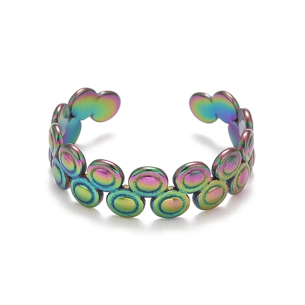 PandaHall Rainbow Color Ion Plating(IP) 304 Stainless Steel Flat Round Wrap Open Cuff Ring for Women, US Size 8 1/4(18.3mm) 304 Stainless...
PandaHall Rainbow Color Ion Plating(IP) 304 Stainless Steel Flat Round Wrap Open Cuff Ring for Women, US Size 8 1/4(18.3mm) 304 Stainless...