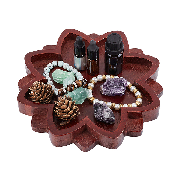 PandaHall Mahogany Wooden Display Tray, Essential Oil Bottle Crystal Stone Storage Tray, Lotus Shape, Coconut Brown, 200x25mm, Inner...
PandaHall Mahogany Wooden Display Tray, Essential Oil Bottle Crystal Stone Storage Tray, Lotus Shape, Coconut Brown, 200x25mm, Inner...
