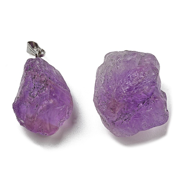 PandaHall Raw Rough Natural Amethyst Pendants, Nuggets Charms with Stainless Steel Tone 201 Stainless Steel Snap on Bails...
PandaHall Raw Rough Natural Amethyst Pendants, Nuggets Charms with Stainless Steel Tone 201 Stainless Steel Snap on Bails...