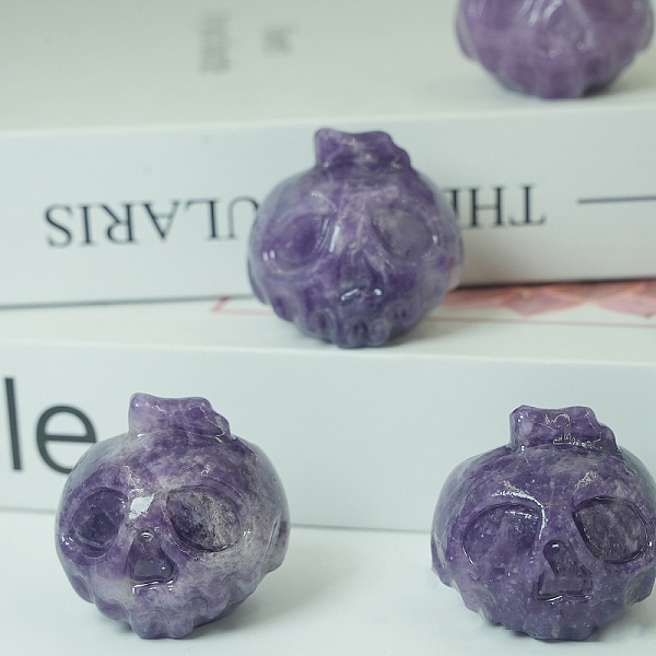PandaHall Natural Lepidolite Carved Healing Skull Figurines, Reiki Energy Stone Display Decorations, 35mm Lepidolite Skull
PandaHall Natural Lepidolite Carved Healing Skull Figurines, Reiki Energy Stone Display Decorations, 35mm Lepidolite Skull