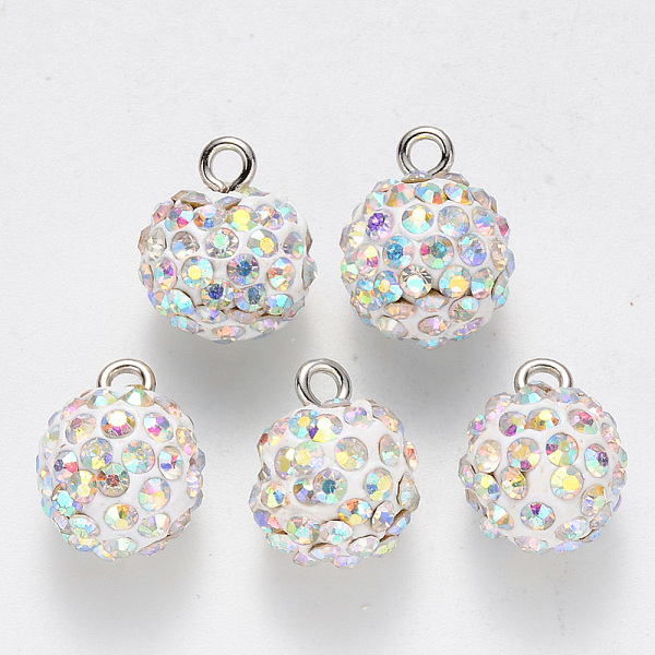 PandaHall Polymer Clay Rhinestone Charms, with Platinum Plated Iron Loop, Round, Pave Disco Ball, Crystal AB, PP16(2.2~2.3mm), 15x12mm, Hole..., Clear
PandaHall Polymer Clay Rhinestone Charms, with Platinum Plated Iron Loop, Round, Pave Disco Ball, Crystal AB, PP16(2.2~2.3mm), 15x12mm, Hole..., Clear