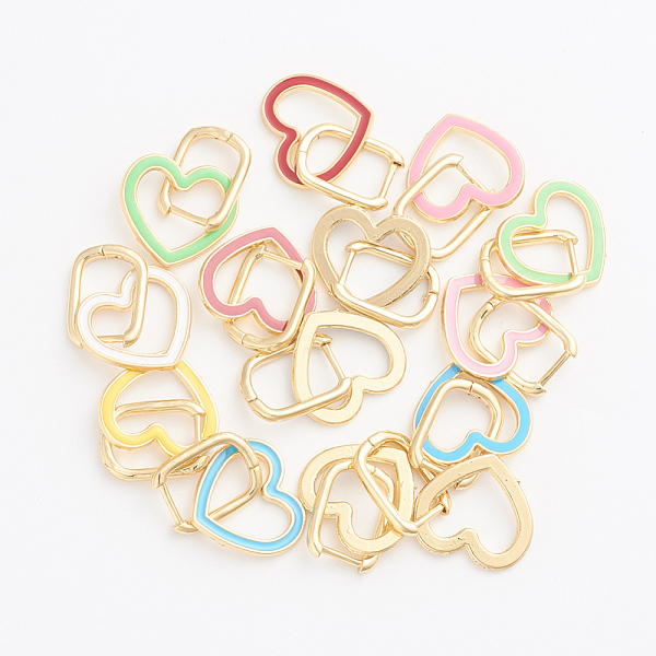 PandaHall Golden Plated Brass Huggie Hoop Earrings, with Enamel, Heart, Mixed Color, 27.5mm, Pin: 1mm Brass Heart Multicolor
PandaHall Golden Plated Brass Huggie Hoop Earrings, with Enamel, Heart, Mixed Color, 27.5mm, Pin: 1mm Brass Heart Multicolor