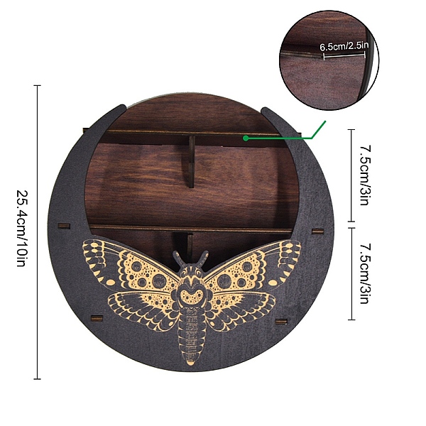 PandaHall Wood Crystal Wall Mounted Display Shelf, Round Wooden Crystal Holder Candle Hanging Rack, with Adhesive Hook, Butterfly Pattern...
PandaHall Wood Crystal Wall Mounted Display Shelf, Round Wooden Crystal Holder Candle Hanging Rack, with Adhesive Hook, Butterfly Pattern...