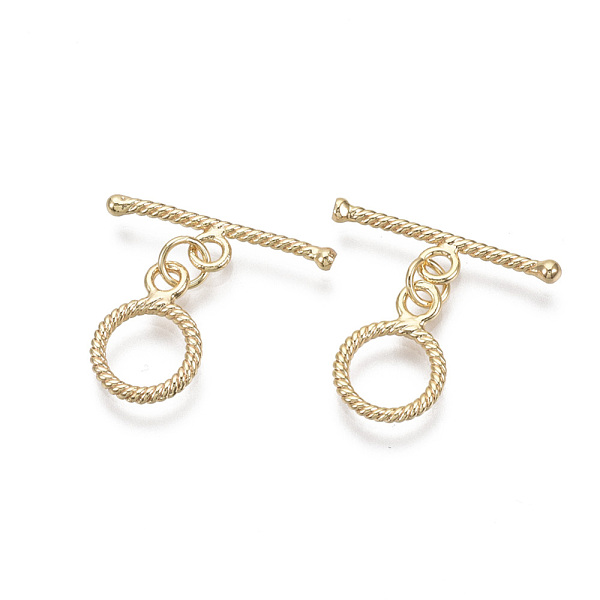 PandaHall Brass Toggle Clasps, with Jump Rings, Nickel Free, Ring, Real 18K Gold Plated, Total Length: 19mm, Bar: 19.5x5x2mm, Hole: 1.2mm...
PandaHall Brass Toggle Clasps, with Jump Rings, Nickel Free, Ring, Real 18K Gold Plated, Total Length: 19mm, Bar: 19.5x5x2mm, Hole: 1.2mm...