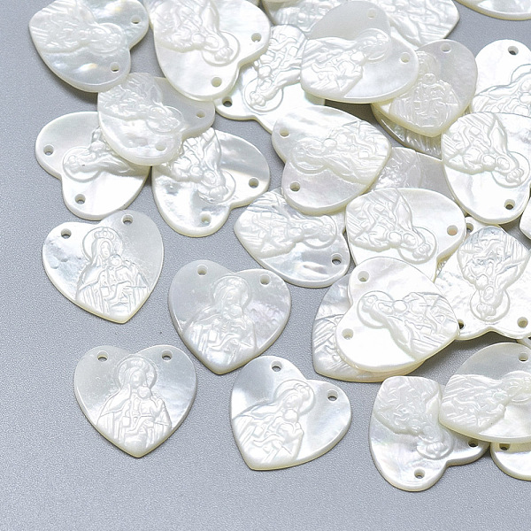 PandaHall Natural White Shell Mother of Pearl Shell Pendants, Heart with Carved Virgin and Child, Seashell Color, 15x15x2mm, Hole: 0.8mm...
PandaHall Natural White Shell Mother of Pearl Shell Pendants, Heart with Carved Virgin and Child, Seashell Color, 15x15x2mm, Hole: 0.8mm...