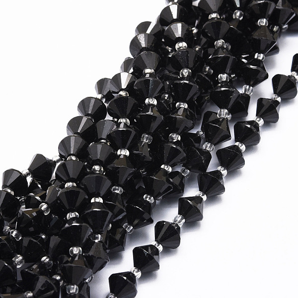 PandaHall Natural Black Tourmaline Beads Strands, Faceted, Bicone, 8x8mm, Hole: 1mm, about 40pcs/strand, 15.24''(38.7cm) Tourmaline Bicone
PandaHall Natural Black Tourmaline Beads Strands, Faceted, Bicone, 8x8mm, Hole: 1mm, about 40pcs/strand, 15.24''(38.7cm) Tourmaline Bicone