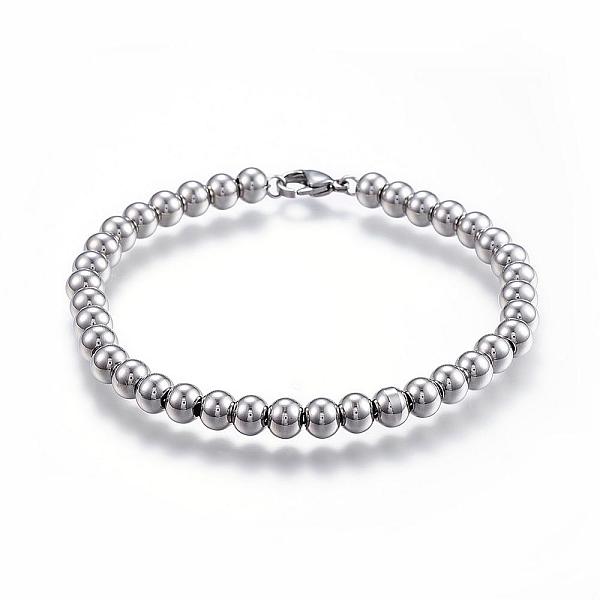 PandaHall 304 Stainless Steel Beaded Bracelets, with Lobster Clasp, Stainless Steel Color, 7-5/8 inch(195mm)x6mm 304 Stainless Steel
PandaHall 304 Stainless Steel Beaded Bracelets, with Lobster Clasp, Stainless Steel Color, 7-5/8 inch(195mm)x6mm 304 Stainless Steel