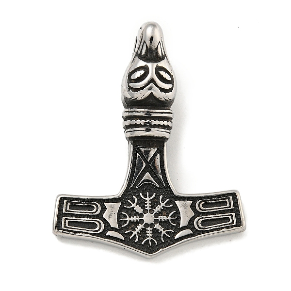PandaHall Viking 316 Surgical Stainless Steel Pendants, Thor's Hammer with Helm of Awe Charm, Antique Silver, 37.5x30x10mm, Hole: 4.5mm 316...
PandaHall Viking 316 Surgical Stainless Steel Pendants, Thor's Hammer with Helm of Awe Charm, Antique Silver, 37.5x30x10mm, Hole: 4.5mm 316...